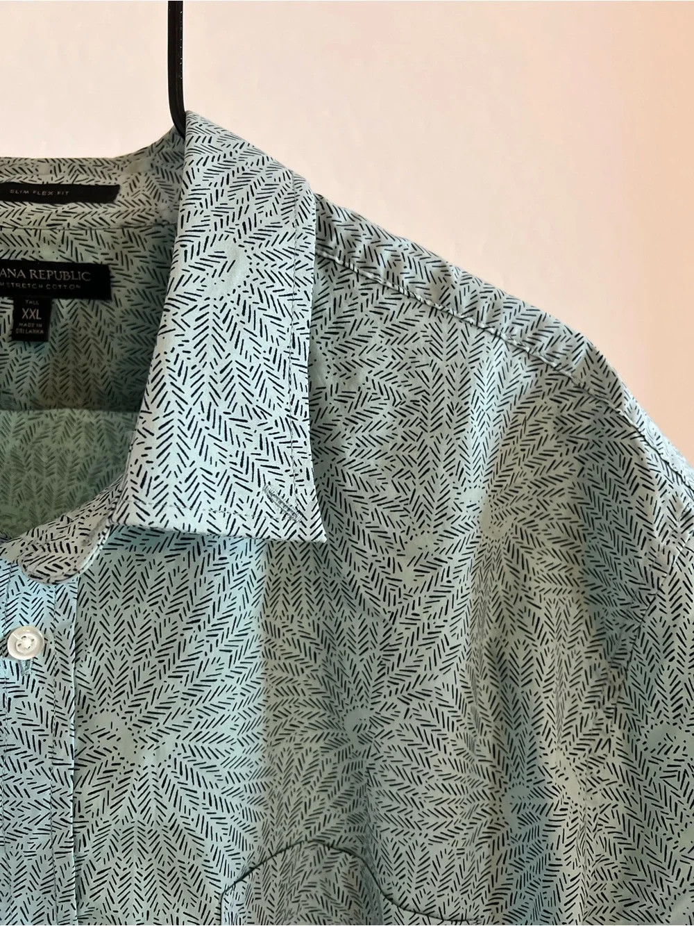 Banana Republic Men's Short-Sleeve Button-Down Shirt - Sage Green Print